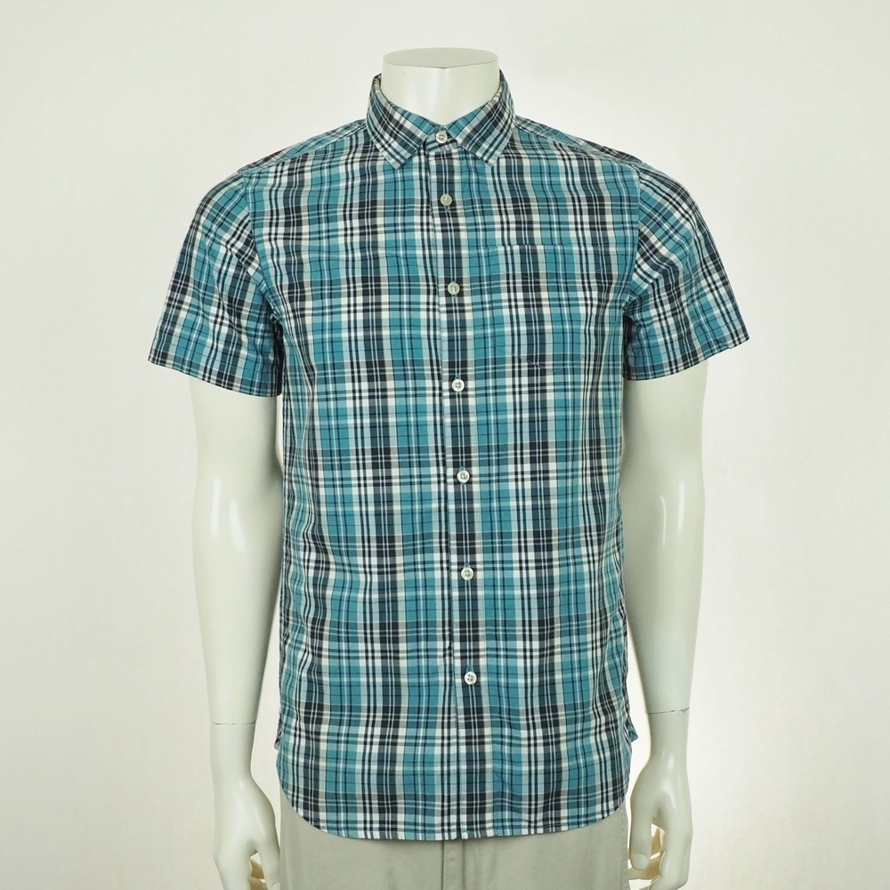 The North Face Hammetts Button Down Shirt Mens Small Blue Plaid Casual Outdoor